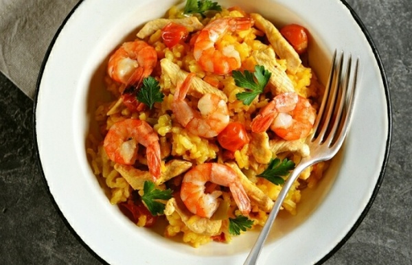 Паэлья с креветками в домашних условиях — вкусный рецепт